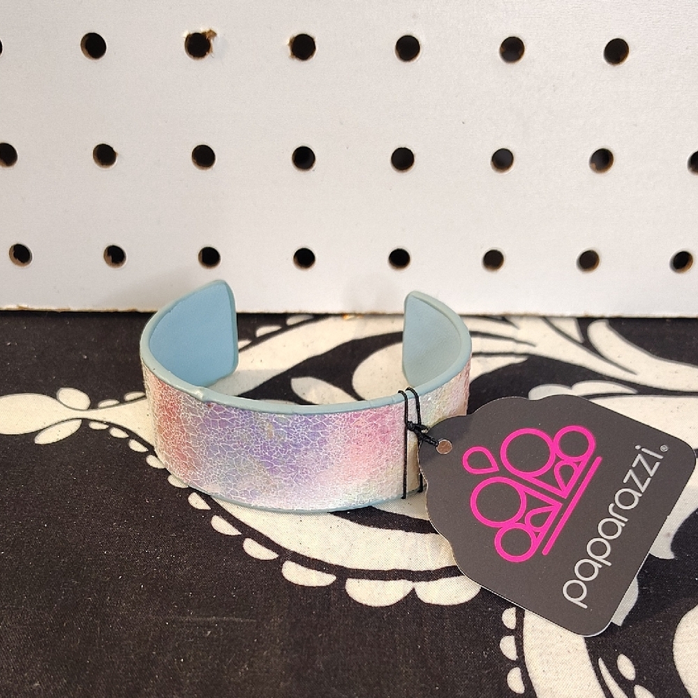 Paparazzi Iridescent Holographic Cuff Bracelet - Lavender Blue Pink